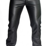 Lederjeans TOM BLACK