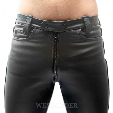 Lederjeans ZIPPER FUN BLACK