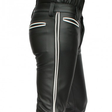 Lederjeans TOM WHITE PIPING